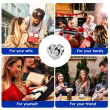 CYMYSS 1件极简卡通风格925镀银立方氧化锆心形母子拥抱吊坠项链，情人节/母亲节送给女性的礼物 - 彩色 - 查看 6