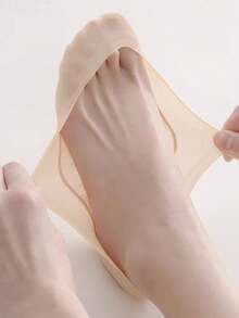 女士隐形低帮夏季薄款透气硅胶防滑冰丝船袜 - 彩色 - 查看 7