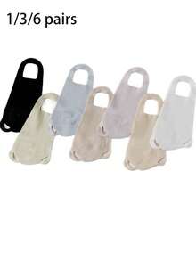 1/3/6 Pairs Of Women's Double-Toe Invisible Socks, Summer Thin Ice Silk Toe-Separating Socks, Ultra-Low Cut, Non-Slip, Open-Toe Boat Socks - Multicolor - View 13