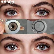 AMARA 1 Pair Grey-Blue Color Disposable Lens, 14.5mm Diameter, Suitable For Halloween Costumes - DIAMOND-gRAY - View 3