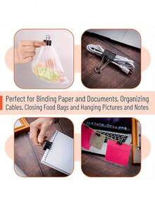 50pcs Metal Binder Clips, Suitable For Office And Home Organization - Multicolor - View 5