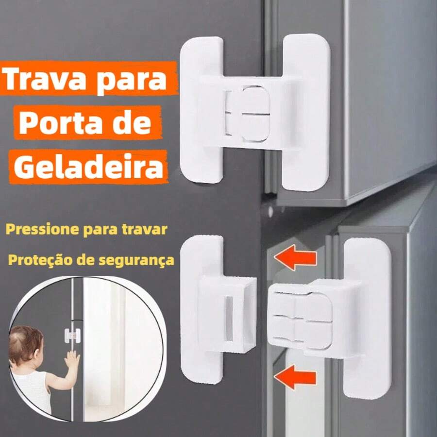 Trava para Porta de Geladeira Ordene Protetor Segurança Criança Proteção Bebê fechadura De Geladeira BMK-221