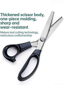 1pc Stainless Steel Serrated Scissors, 5MM Triangle Teeth Fabric Cutting Shears, DIY Sewing Scissors With Saw-Tooth Blade - Serrated - View 5