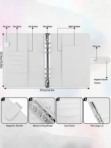 1Set (1Pc Casing With 25Pcs Inner Pages)/Only 25Pcs Replace Inner Pages/Only 50Pcs Replace Inner Pages - 6-Rings A5 PU Leather Loose-Leaf Photo Album Binder With 25 Inner Film Bags, Small Card Storage Book, DIY Card Collection Album Travel Journal,Elegant Rectangular Photo Organizer For Mini Film, Family, Anniversary, Graduation, Wedding, Handmade Scrapbook For Mini Movies, Family Photos, And Anniversary Pictures - Multicolor - View 9
