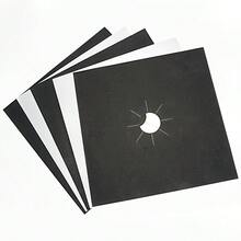 4pcs Heat Resistant, Oil-Proof, Reusable Gas Stove Burner Covers, Black And Silver With Raised Edges To Prevent Oil Stains And Spills - View 11