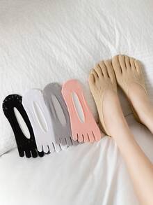 5 pares de calcetines invisibles de mujer para el verano, de malla transpirable y silicona antideslizante - Multicolor - Ver 1