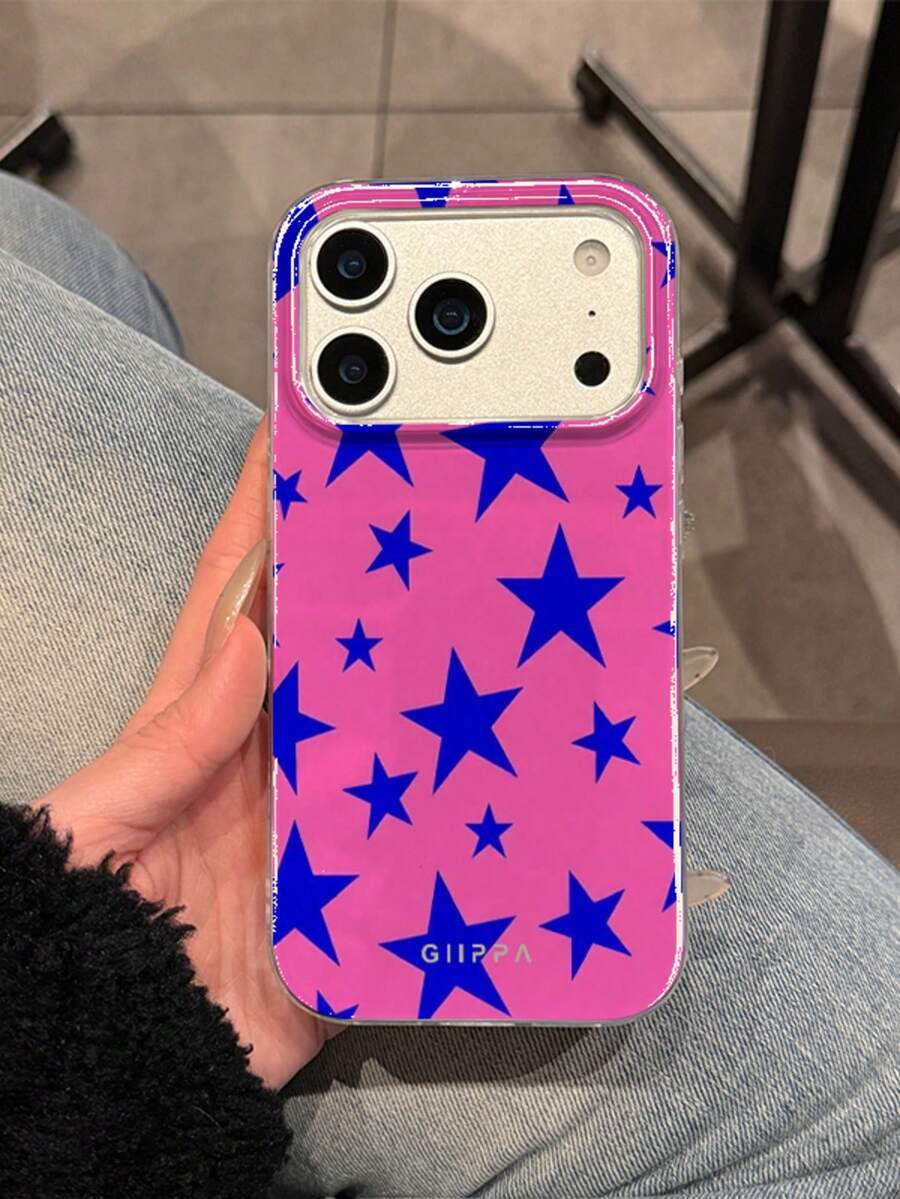 GIIPPA 1 件装星形图案设计 17 Pro Max 手机壳,兼容 16 Pro Max、15 Pro Max、14 Pro Max,韩版时尚趣味手机壳,适用于 11/12/13/14/15/16 Pro Max Plus,优雅设计男女皆宜,是圣诞节、情人节、复活节、婚礼季和生日送给女友的理想礼物。 - 粉色 - 查看 1