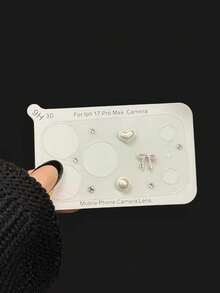 可爱3D蝴蝶结水晶透明相机镜头保护膜，兼容 17 Pro Max/17 Pro，玻璃镜头保护膜，适用于日常、办公室、家庭使用，防水防震防摔防刮花。 - 彩色 - 查看 7