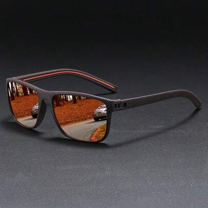 1 pieza Gafas de moda retro con marco cuadrado, color degradado, estilo casual unisex, adecuadas para la playa, conducir, uso diario, fotografía, vacaciones y un regalo ideal para todas las estaciones