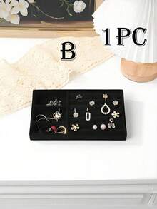 1个/9个装高品质可叠放天鹅绒首饰托盘 - 无绒 - 耐用 - 优雅可叠放首饰托盘/支架，首饰托盘展示架，多隔层首饰托盘，女士礼品创意首饰抽屉内嵌展示盒 - 彩色 - 查看 21