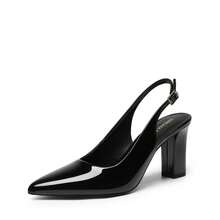 Women's Slingback Pumps, Chunky Block Heel Pointed Toe Dress Shoes Comfortable Business Office Heels - 蒙特內哥羅 - 查看 5