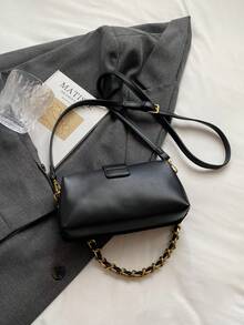 Bolso de hombro minimalista y elegante de moda retro para mujer - Negro - Ver 8