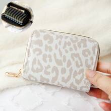 Portátil con cremallera y diseño impreso de moda, mini titular de tarjetas, con diseños florales y de estampado de leopardo, súper delgado con múltiples ranuras para tarjetas, bolsillo con cremallera, llavero, ideal para tarjetas, monedas, efectivo, ligero y compacto, accesorio de viaje, festivo y de compras - Multicolor - Ver 24