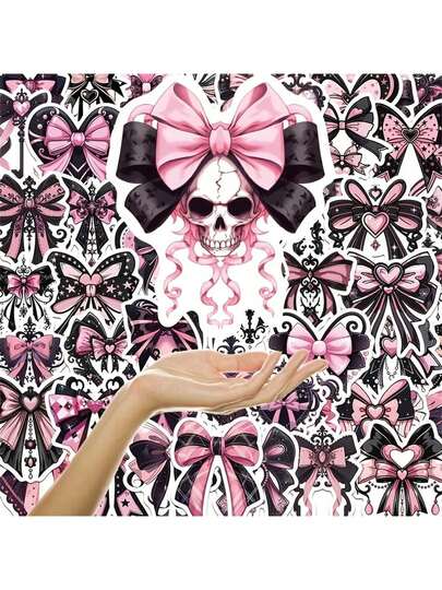 50 ملصق بشكل فراشة سوداء - مقاوم للماء، ملصقات لاصقة ذاتية للأجهزة المحمولة والمجلات والأكواب والزلاجات