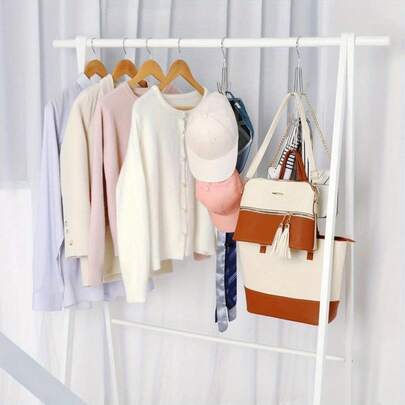 1 pieza Organizador giratorio de 360° para carteras de metal - Estante para mochila que ahorra espacio para armario/boutique, solución de almacenamiento de carteras con superficie pulida, puede sostener múltiples bolsos en posición vertical, adecuado para organización del hogar, exhibición de boutique | Superficie de metal de moda | Estructura resistente, Colgador de carteras