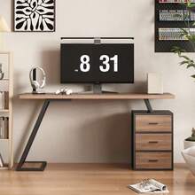 Home Office Desks - Dark Brown + MDF-1 - View 2