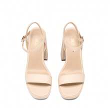 Platform Sandals For Women Chunky High Heels Block Open Toe Heels Fashion Wedding Party Evening Prom Dance Ankle Strap Ladies Dress Pump Shoes - Màu be - Xem 6