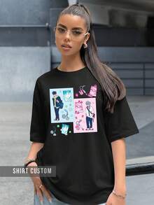T-Shirt Webseries Stage Anime Alien Ivan Characters Till Graphic Print - 黑色 - 查看 2