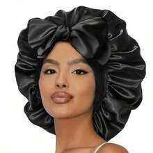 Slip-On Hair Cap With Adjustable Shoulder Straps, Hair Tie, And Cap For Women With Natural Curly Hair - 黑色的 - 查看 1