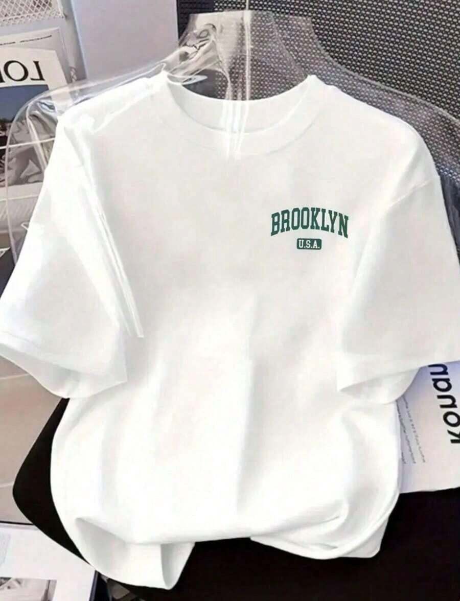 Men's Brooklyn U.S.A. White T-Shirt - Super Comfortable - Blanco - Ver 1