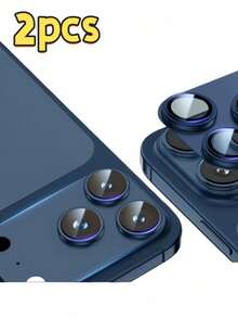 2pcs/Set Compatible With IPhone 17 Pro/17 Pro Max Phone Lens Protector, 9H Tempered Glass Lens Cover, Matte Metal Anti-Scratch, Camera Decoration, Daily Protection Essential, Phone Accessories - Multicolor - View 12