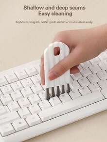 1 PC Multi-Functional Desktop Set - Brush For Computer Keyboard, Cup Gap Cleaner, Flexible Cleaning Brush, Insulated Cup, Bottle Cap Groove Gap Multi-Purpose Brush - A - View 7