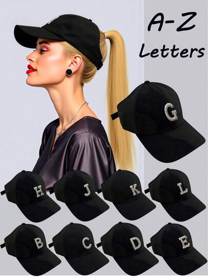 1 Pc A-Z Letters Woman's Stylish Visor Cap New Design Casual Street Versatile Sun Protection Visor Hat Breathable Sweat-Absorbing Outdoor Sports Casual Cap