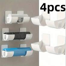 2 piezas Estante de almacenamiento adhesivo, espaciado ajustable, organizador multifuncional para refrigerador, gabinete, cocina, baño, puede sostener bolsas de basura, envoltura de plástico, paraguas y talla grande - Multicolor - Ver 14
