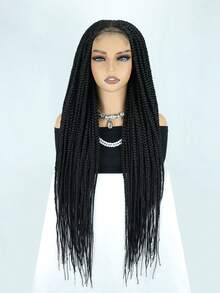 30 Inch Synthetic Braided Wig With 4"X4" Lace Front, Lace Box Braided Wig For Daily Wear - Multicolor - View 13