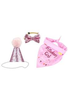 3pcs Pet Dog Birthday Hat, Dog Birthday Decorations, Dog Birthday Headband, Dog Birthday Party Supplies, Birthday Dog Costume Suitable For Small, Medium And Large Dogs And Cats, Dog Party Decorations - Multicolor - View 5
