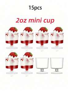 1/10/20 Stück Mini Dessert Becher, transparente Gläser, Mini Eiscreme Kuchen Dessert Becher, Profiterole Vorspeise Becher, Mousse Becher, Kuchenformen, geeignet für Party, Hochzeit, Geburtstag Verkostungsbecher - Verschiedenfarbig - Übersicht 11