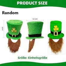 1 szt. irlandzki kapelusz imprezowy, kapelusz z koniczyną i wąsami na dzień św. Patryka, karnawałowy irlandzki cylinder, kapelusz imprezowy, dekoracja na imprezę tematyczną, dodatek do kostiumu w świątecznej atmosferze, rekwizyt do zdjęć - Wielokolorowe - Zobacz 12