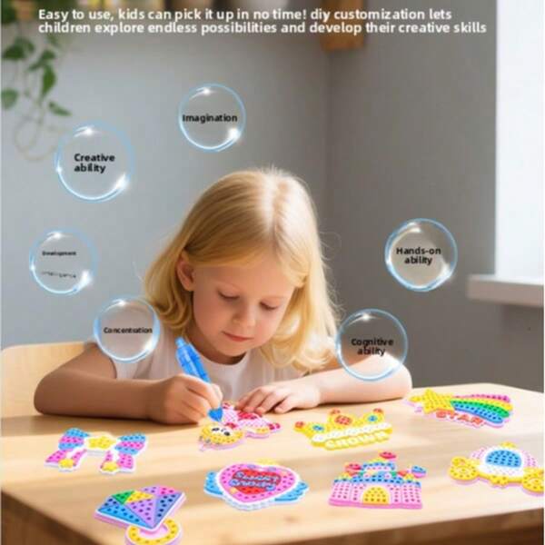 3D Handmade Craft Toy Set, Empowering Young Artists. 3D Stereoscopic Handmade Craft Set, DIY Creative Toys For Preschoolers. 3D Dot Painting Craft Kit, Hands-On Fun With Princess & Fruit Themes. ABS Material, Hands-On Learning Assistant. Keeps Kids Away From Screens, Focused On Creation. Goodbye Boredom! Suitable Gift For Children 3+ Years Old, Boys And Girls, Children's Day/Birthday