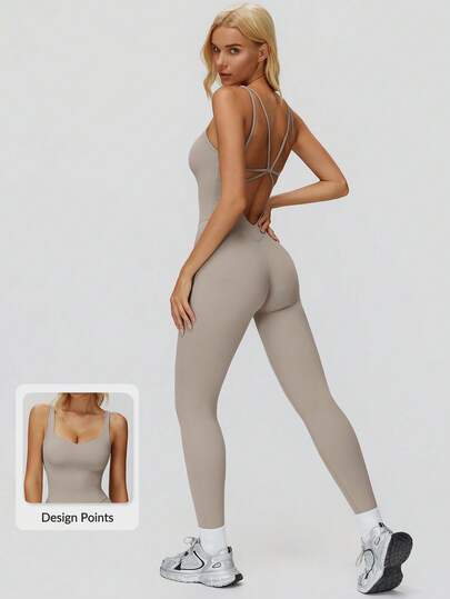 MASKERT Women's Jumpsuit, Women's Sports Yoga Wear, Jumpsuit, High Intensity Sports Camisole, Fitness Jumpsuit, Suitable For Home, Commute, Casual & Comfortable, Skin-Friendly