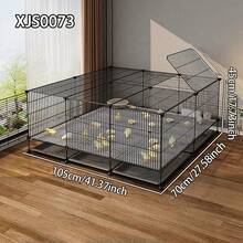 Large Metal Pet Cage, Assembled And Disassembled, Small Animal Habitat With Removable Tray, Suitable For Raising Chicks, Ducks, Rabbits And Other Small Animals - Multicolor - View 4