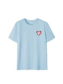 God Is Always Good Cross & Letter Print T-Shirt, Christian Religious Faith Casual Short Sleeve Crew Neck Tee, Unisex Summer - Baby Blue - View 4