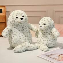 柔软可爱的斑点海豹毛绒玩偶，舒适的卡通海豹抱枕，送给女朋友或闺蜜的完美礼物，适合生日、情人节、复活节等各种场合。 - 彩色 - 查看 4