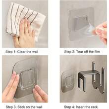 1pc No Drill Bathroom Wall Mounted Hook Rack, Practical Shoe Organizer - Multicolor - View 4