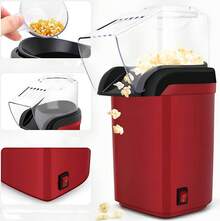 Electric Popcorn Maker (110v) Hot Air Machine Makes Popcorn Without Oil Quickly - 紅色 - 查看 4