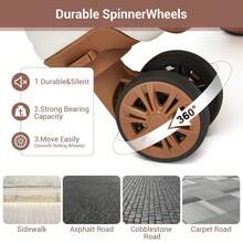 15-Inch Cabin Suitcase (40x30x20 Cm) Under-Seat Luggage, ABS/PC Hard Shell Trolley With 4 Removable 360° Swivel Wheels And 3-Digit Lock, Lightweight Small Travel Trolley For Christmas Holidays, New Year's Holidays, Solo Travel, Weekend City Breaks, Business Trips, Unisex For Women And Men - 米色 + 棕色 - 查看 8