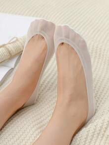 女士隐形低帮夏季薄款透气硅胶防滑冰丝船袜 - 彩色 - 查看 6