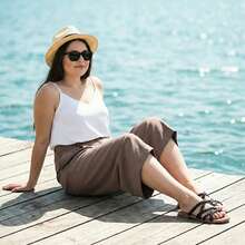 Wide Width Sandals For Women, Summer Flip Flops Flat Slide Sandals Casual Braided Wide Feet Slides Comfort Slip On Thong Womens Sandal. - 黑色 PU 780 - 查看 3