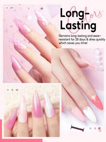 Sơn móng tay dạng gel PEACECOLOR 1 chai 10ml, chai thủy tinh, màu hồng, có thể tẩy rửa bằng dung dịch UV LED, màu nude, trắng và nhũ, bền lâu, thích hợp cho việc làm móng tại nhà và thiết kế móng hàng ngày tại salon. - Nhiều màu - Xem 6