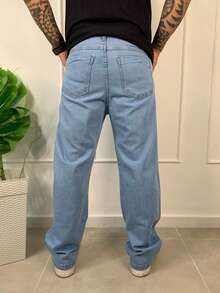 Men's Oversized Wide Leg Balloon Jeans Without Elastane - Blue Sky - View 5