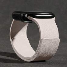 Unisex Litschi-Muster Silikon Magnetisches Uhrenarmband kompatibel mit Apple Watch, geeignet für Größen 42mm, 38mm, 40mm, 41mm, 44mm, 45mm, 46mm, 49mm. Es ist ein modisches und intelligentes Uhrenaustauscharmband, kompatibel mit Series Ultra2, Ultra SE2, SE 11, 10, 9, 8, 7, 6, 5, 4, 3, 2, 1 - Aprikosenfarben - Übersicht 6