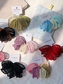 5个镂空网状发圈，2025新款不褪色宽边口罩发圈，女士高弹力简约马尾发圈，橡胶发饰发圈发绳美容家居卧室装饰 - 彩色 - 查看 4