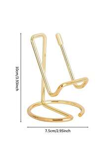 1pc Multifunctional Metal Phone Stand, Dual-Use Creative Business Card Holder & Desktop Phone Holder, Iron Alloy Phone Stand Suitable For Living Room, Bedroom, Desk, Study - Multicolor - View 4