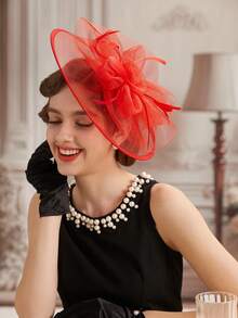 1件套茶会礼帽，珍珠铆钉发箍，扁平肯塔基德比风格，适合婚礼、头饰、迷你帽、小礼帽、发饰、礼物、晚宴等场合。 - A - 查看 8