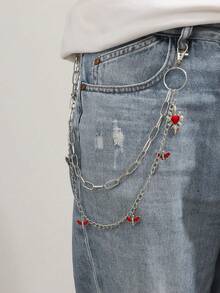 1pc Denim Chain Metal Waist Chain, Fashionable Multi-Layer Pant Chain, Punk Street Dance Waist Belt Chain - Multicolor - View 4
