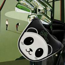 Panda Embroidered Golf Putter Cover, Cute Appearance Fitting Clubhead, Scratch-Resistant , Ideal For Golf Enthusiasts - Black - View 8